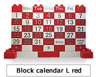 Block calendar L red