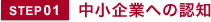 中小企業への認知